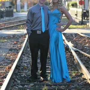 Formal Prom Pageant Long Dress  Blue Womens